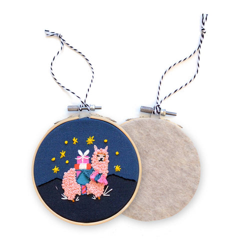 Holiday Decor: Alpaca DIY Embroidered Ornament Kit