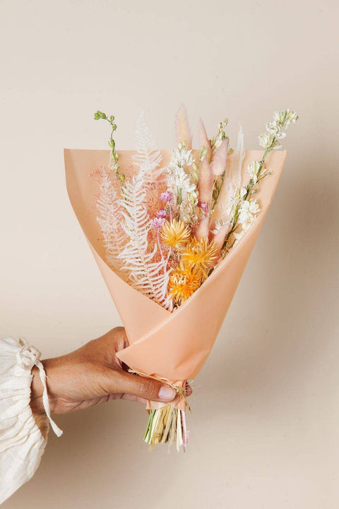 Peach & Cream Dried Flower Mini Bouquet