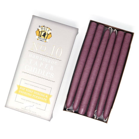 10" Hand Dipped Unscented Taper Candles