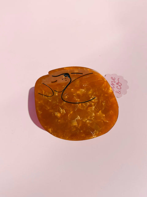 Brown Sleeping Dog Hair Clip