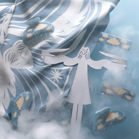 Sky Blue w/ White Clouds Hair Clip
