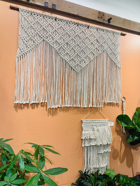 Phoenix - Large Macrame Wall Hanging with copper dowel and wall brackets