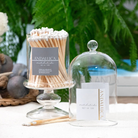 Tall Jar with Lid & White Matches