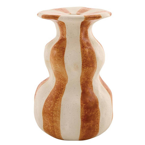 Orange Striped Candleholder Large