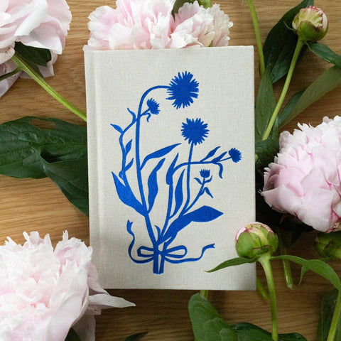 Blue Flora | Mini Linen Journal