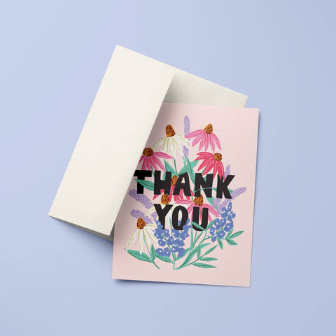 Cone Flower Thank You Greeting Card