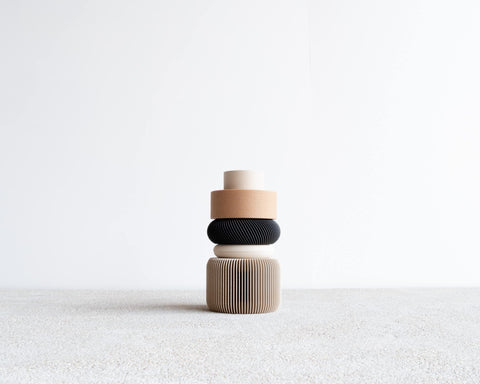 Nu Beige Black Modular Vase