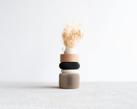 Nu Beige Black Modular Vase