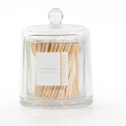 Glass Jar with Lid & White Matches
