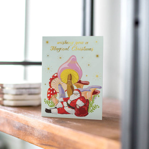Shroomin' Santa Christmas Card