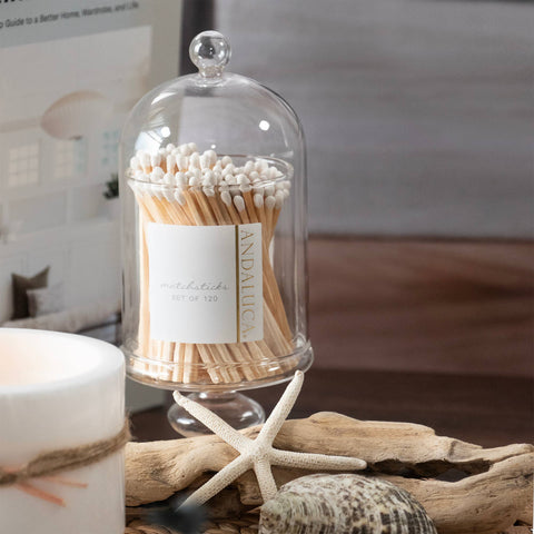 Tall Jar with Lid & White Matches