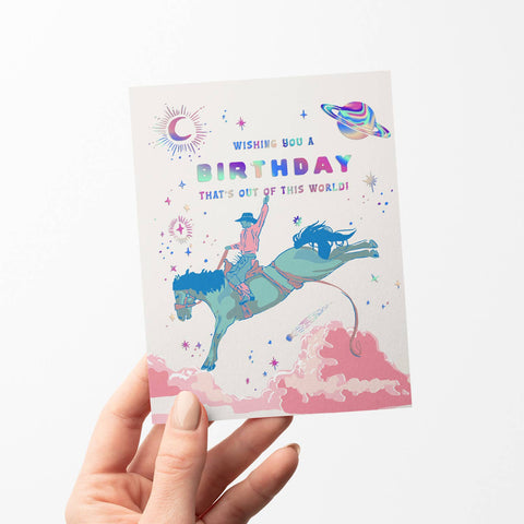 Space Cowboy Birthday Card