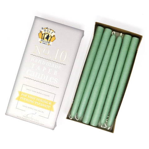 10" Hand Dipped Unscented Taper Candles
