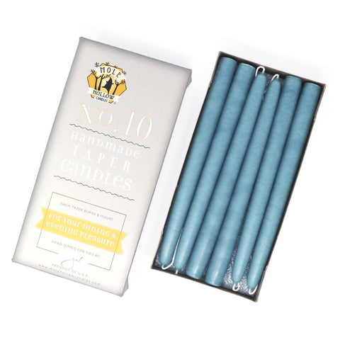 10" Hand Dipped Unscented Taper Candles