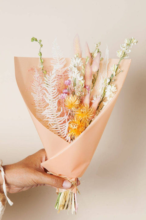 Peach & Cream Dried Flower Mini Bouquet