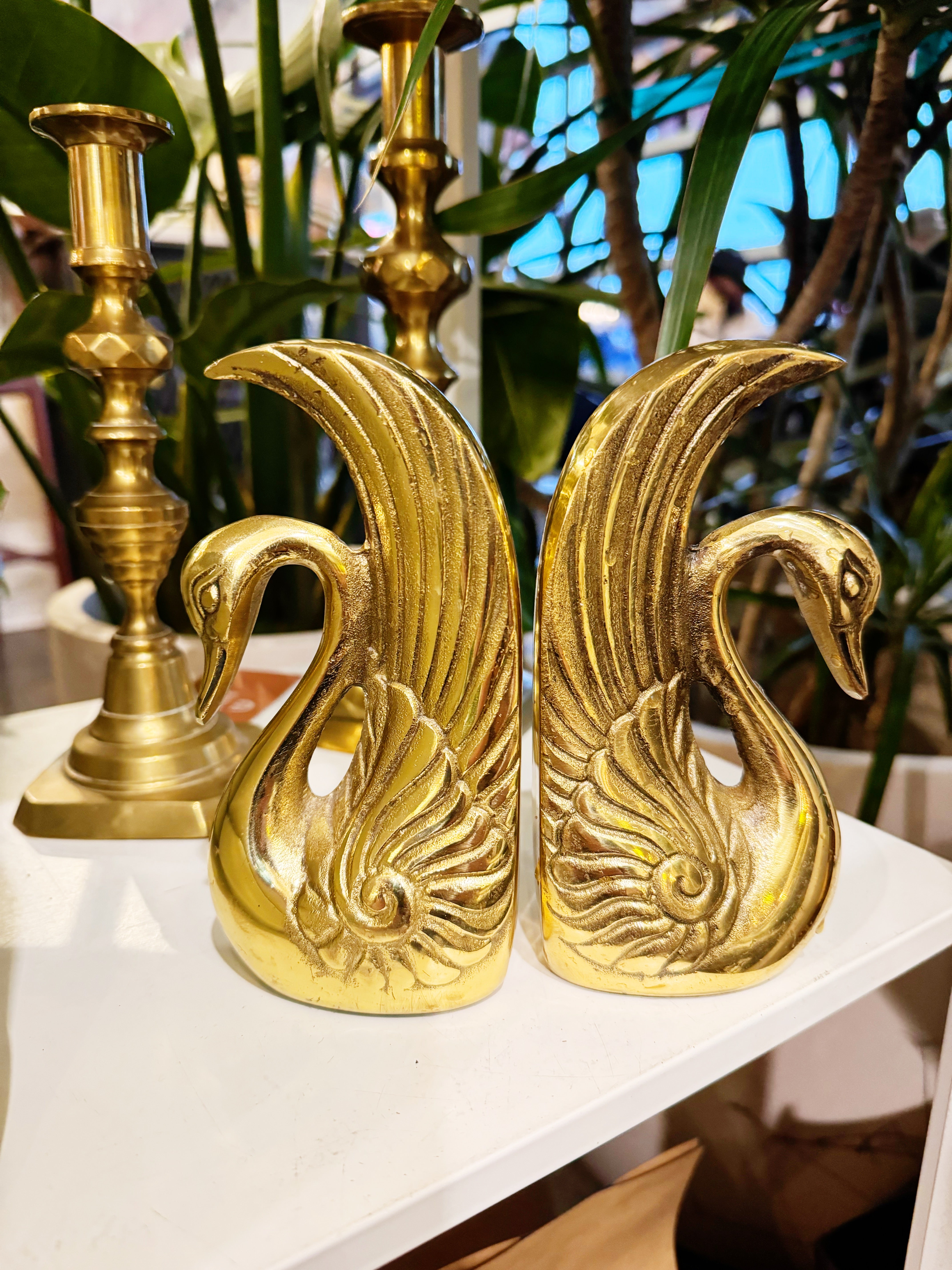 Vintage Brass sold Swan with Goslings Set of 3 made in Korea PLant holders Home decor