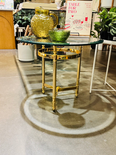 Hollywood Regency Brass + Glass Furniture