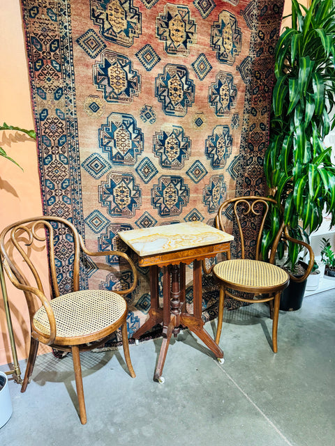 Vintage Bentwood Cane Armchairs - set of two