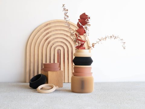 Blush and Black Modular Vase