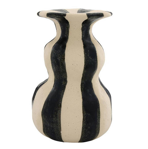 Black Striped Candleholder Large