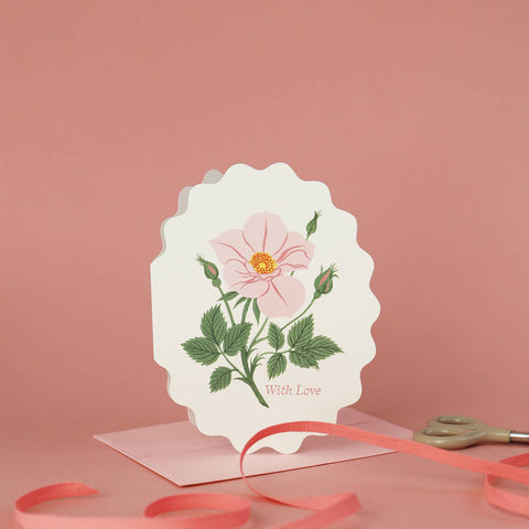 With Love Wild Rose Valentine's Card