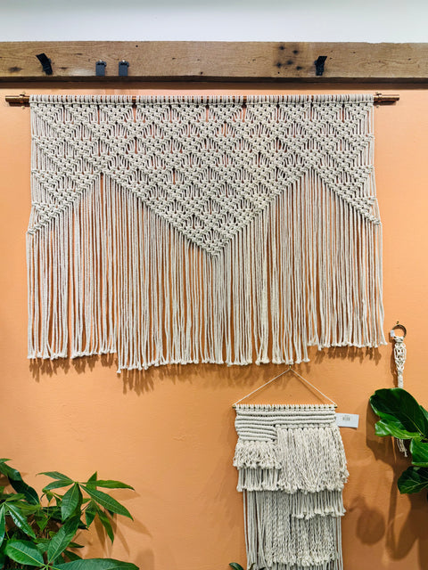 Phoenix - Large Macrame Wall Hanging with copper dowel and wall brackets