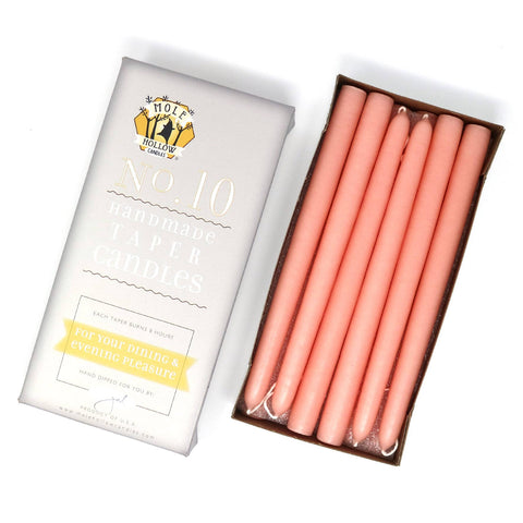 10" Hand Dipped Unscented Taper Candles