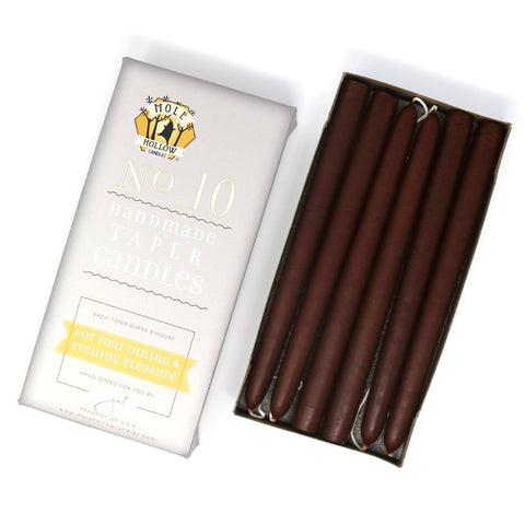 10" Hand Dipped Unscented Taper Candles