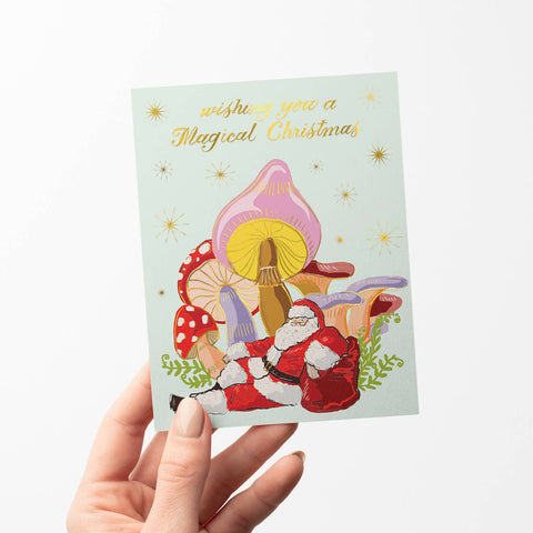 Shroomin' Santa Christmas Card