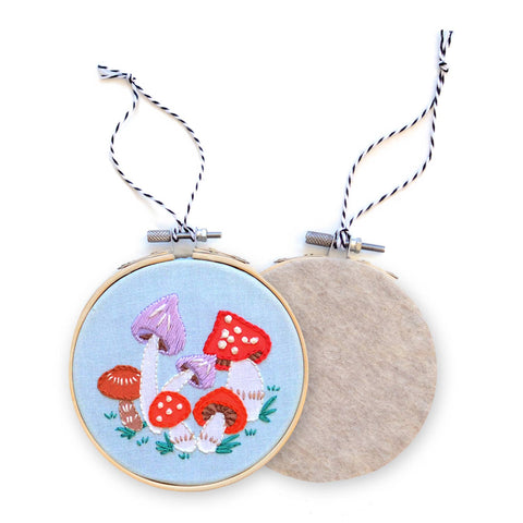 Holiday Decor: Mushroom Embroidered Ornament Kit