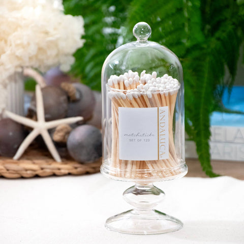 Tall Jar with Lid & White Matches