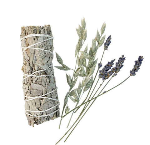 White Sage and Lavender Smudging Jar Set