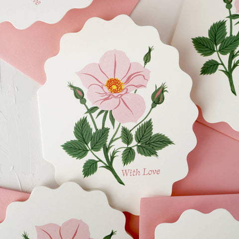 With Love Wild Rose Valentine's Card