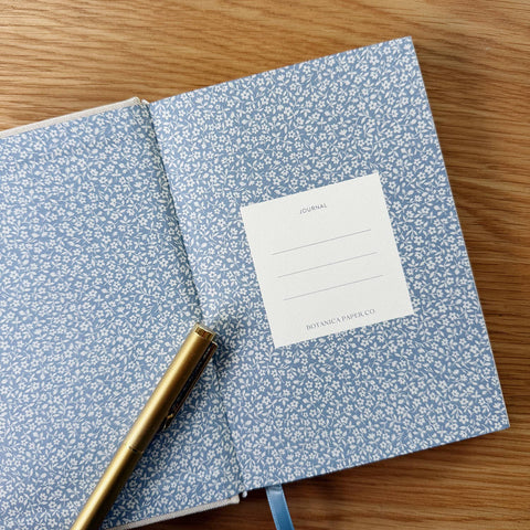 Blue Flora | Mini Linen Journal