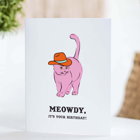 Meowdy Birthday Card