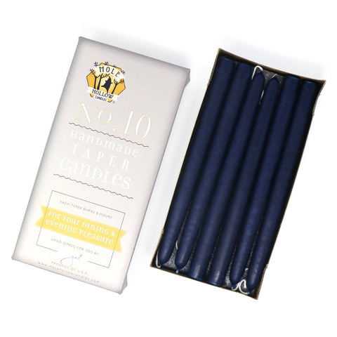 10" Hand Dipped Unscented Taper Candles