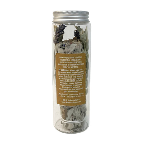 White Sage and Lavender Smudging Jar Set