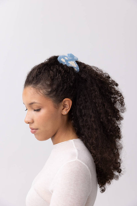 Sky Blue w/ White Clouds Hair Clip
