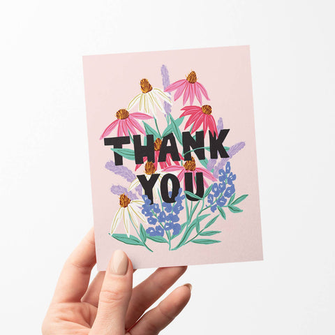 Cone Flower Thank You Greeting Card