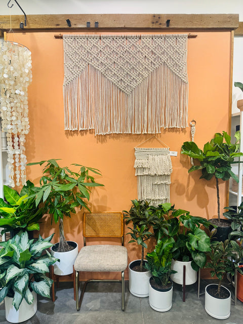 Phoenix - Large Macrame Wall Hanging with copper dowel and wall brackets