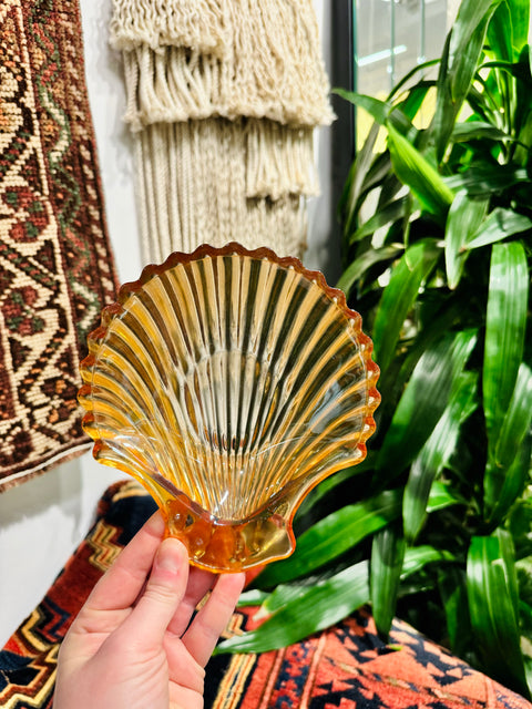 Vintage Glass Shell Dish