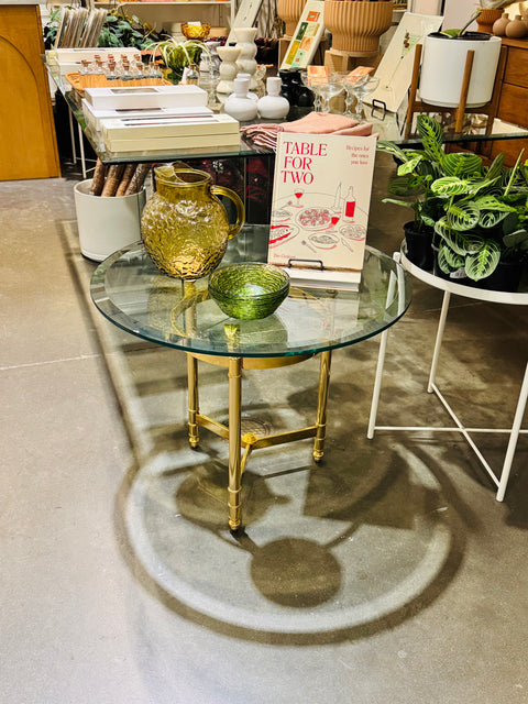 Hollywood Regency Brass + Glass Furniture