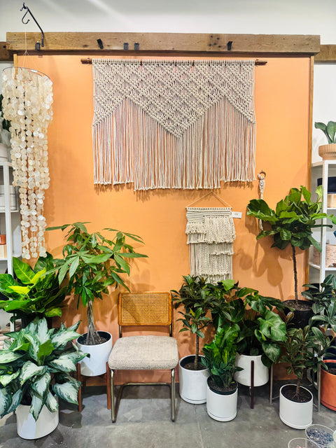 Phoenix - Large Macrame Wall Hanging with copper dowel and wall brackets