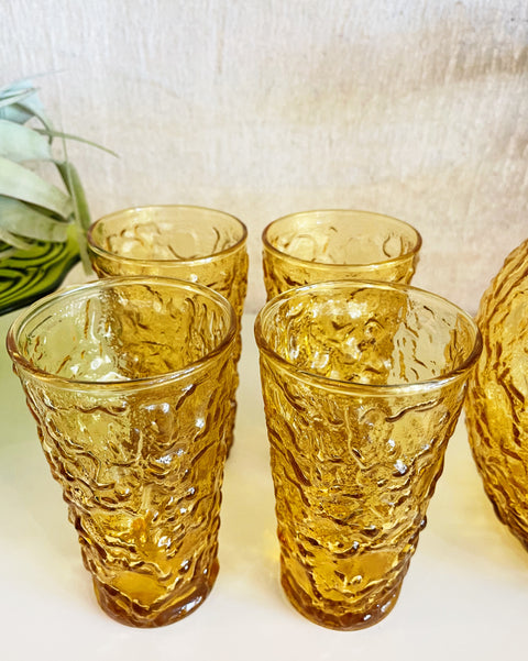 Vintage Milano Honey Yellow Glassware