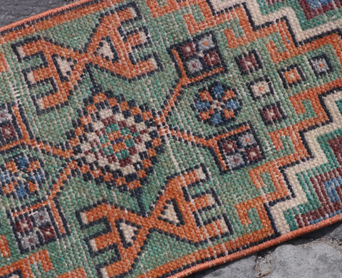 #9 Small Vintage Oushak Rug 1x4'