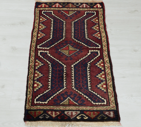 #21 Vintage Turkish Rug 2x3.5'