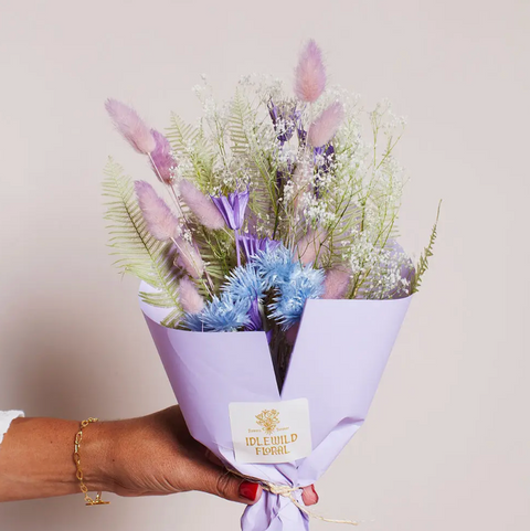 Farmhouse Purple & Green Dried Bouquet