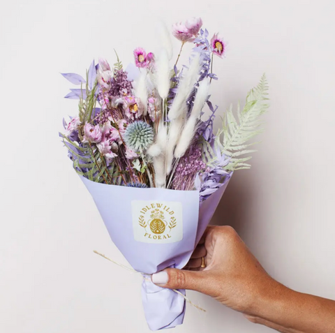 Farmhouse Purple & Green Dried Bouquet