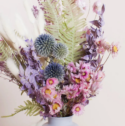 Farmhouse Purple & Green Dried Bouquet