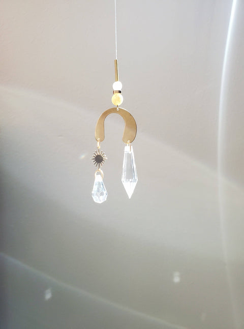 Suncatcher | Agate and Brass